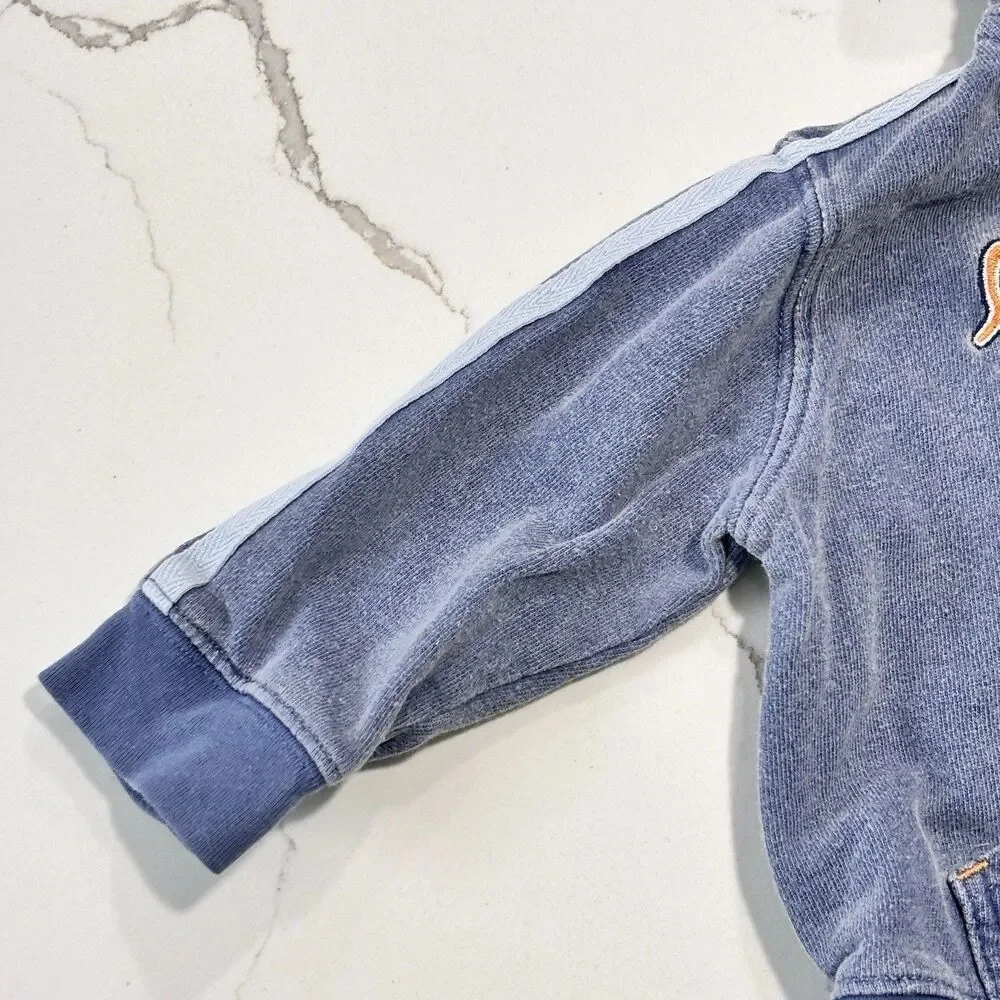 Carter's Infant Baby Boys Blue Orange Full Zip up Team Hoodie Size 6M Sweatshirt